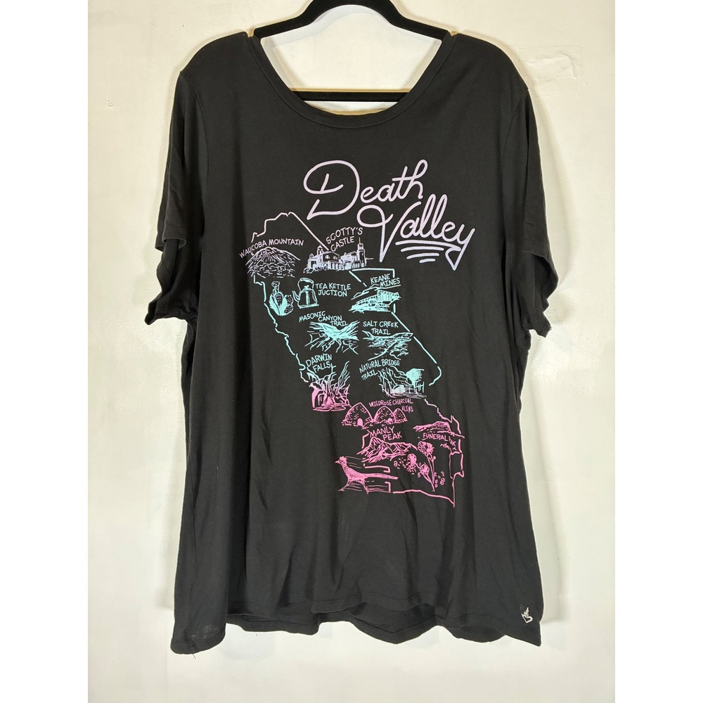 Torrid Happy Camper 3X Death Valley Graphic Open Back Black T-Shirt